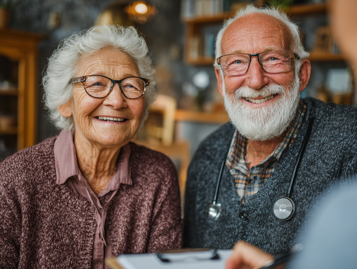Професійний дієтолог консультує клієнта старшого віку